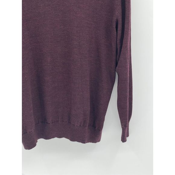 L.L. Bean Sweater V Neck Men XL Maroon Red‎ Merino Wool Long Sleeve Pullover - Picture 5 of 11